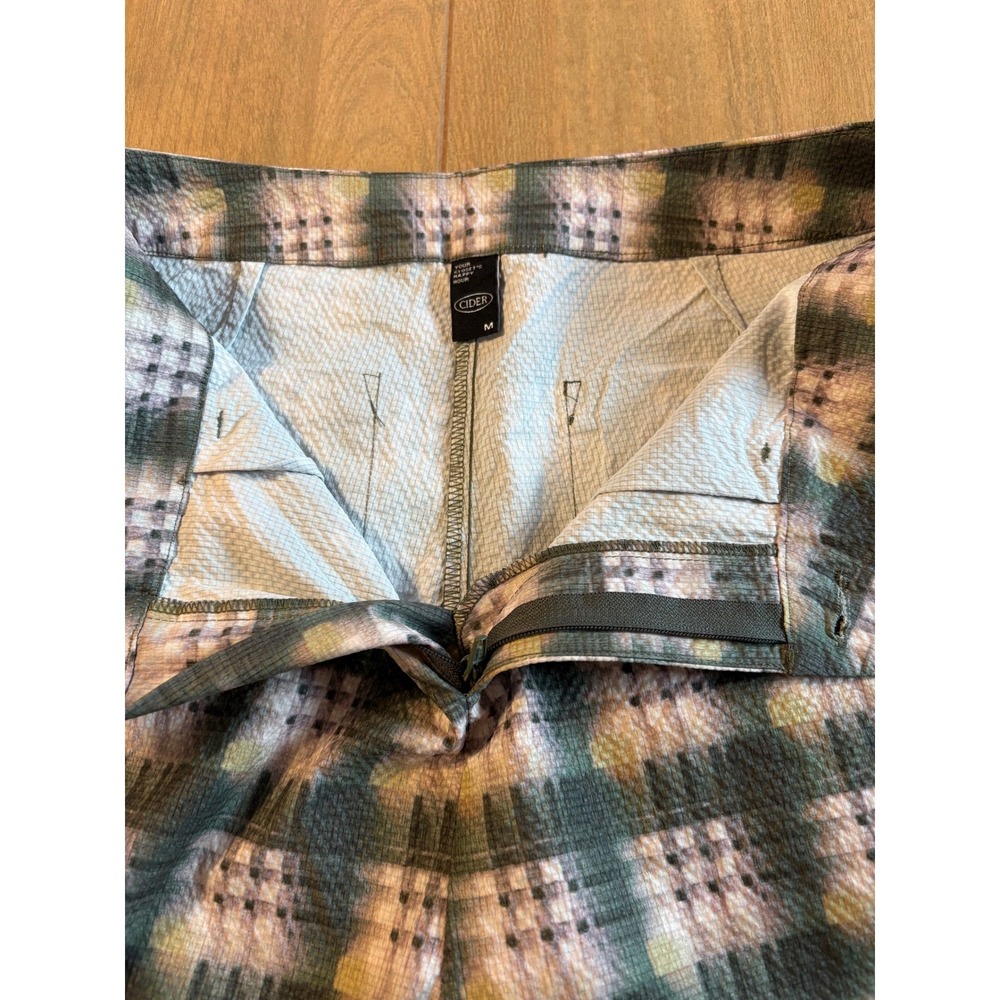 Cider Plaid Flare Pants Women Size M Green Yellow Daisy Button Retro 70s Style - Picture 8 of 14